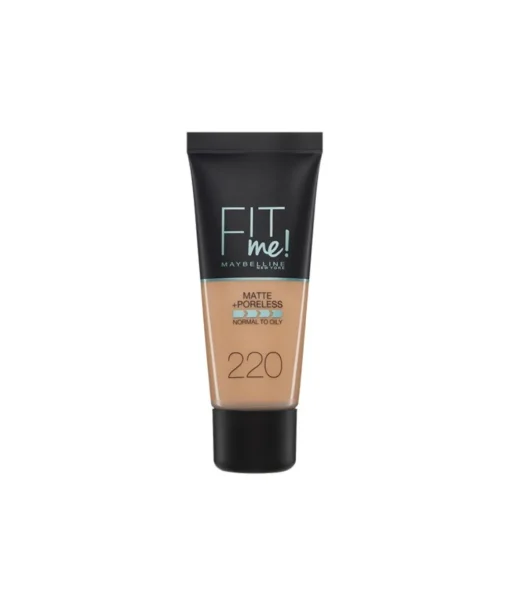 MAYBELLINE Base De Maquillaje Fit Me Mate Afinaporos 30 Ml, Tono 220| Bases Y Fondos Maquillaje