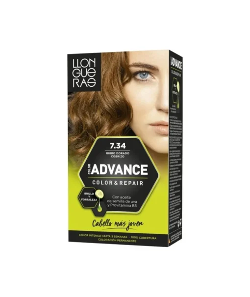 TINTE LLONGUERAS Color Advance 7.34 Rubio Dorado Cobrizo| Tinte Permanente