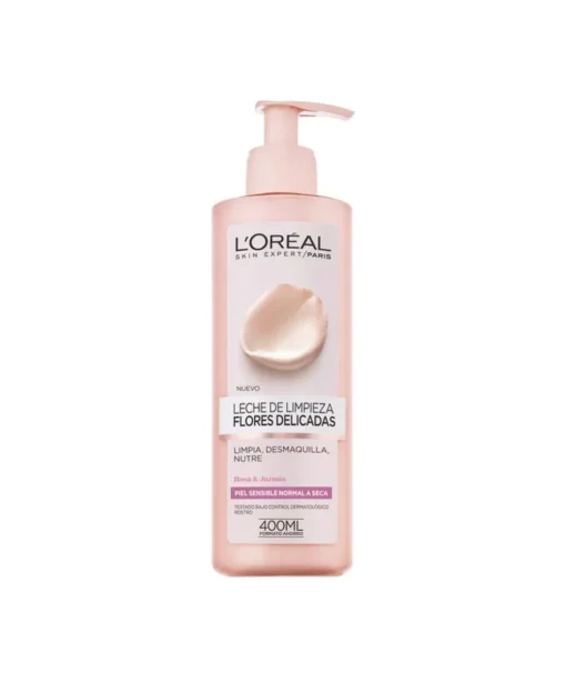 L'OREAL DERMO Leche Flores Delicadas Piel Sensible 400 Ml| Limpiadoras / Desmaquillantes