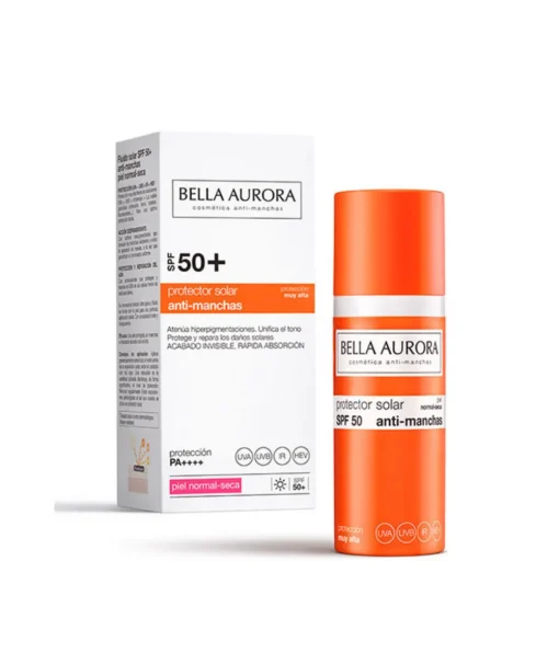 BELLA AURORA Protector Solar Anti-Manchas Spf50+ Piel Normal-Seca 50 Ml| Antimanchas Faciales