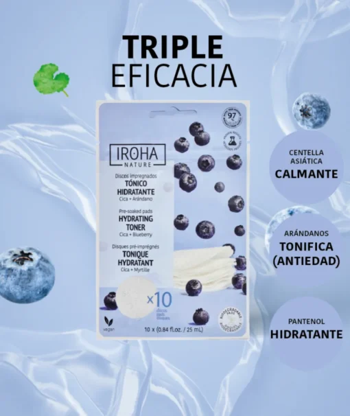 IROHA NATURE Tónico Hidratante Discos Cica 10 Und.| Tónico Facial