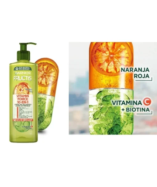 FRUCTIS STYLE Vitamin Force Crema Sin Aclarado 10-En-1 400 Ml| Aceites Y Tratamiento Capilar